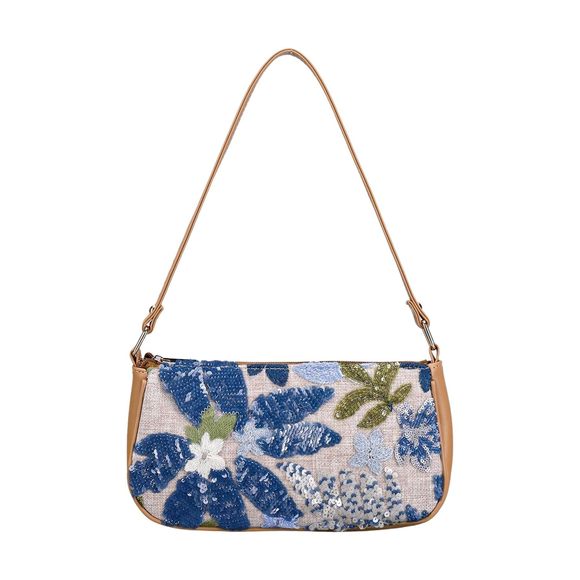 Beaded Floral Square Sequin Bag Top Handle Underarm Shoulder Handbags ^_^ - Picture 1 of 5